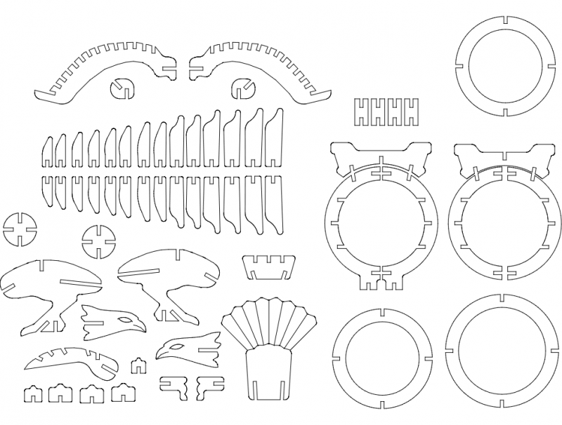 Eagle 3d Puzzle Free DXF File