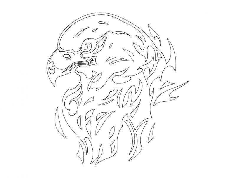 Eagle Flame Silhouette Free DXF File
