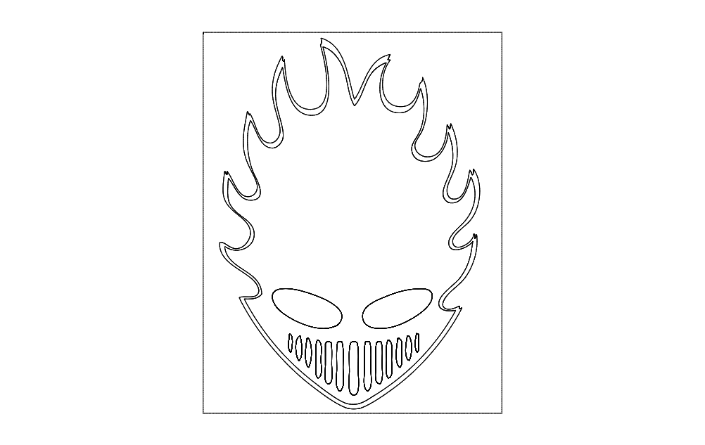 Flames Skull Free DXF File