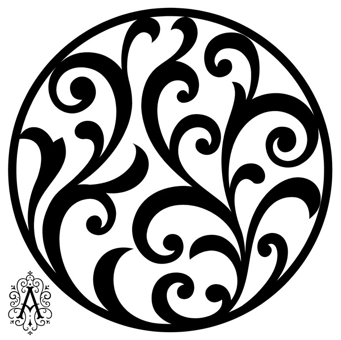 Floral Circular Pattern Template Free DXF File