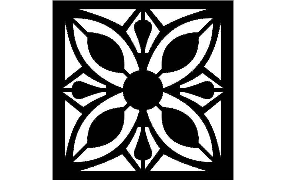 Floral Grille Pattern Free DXF File