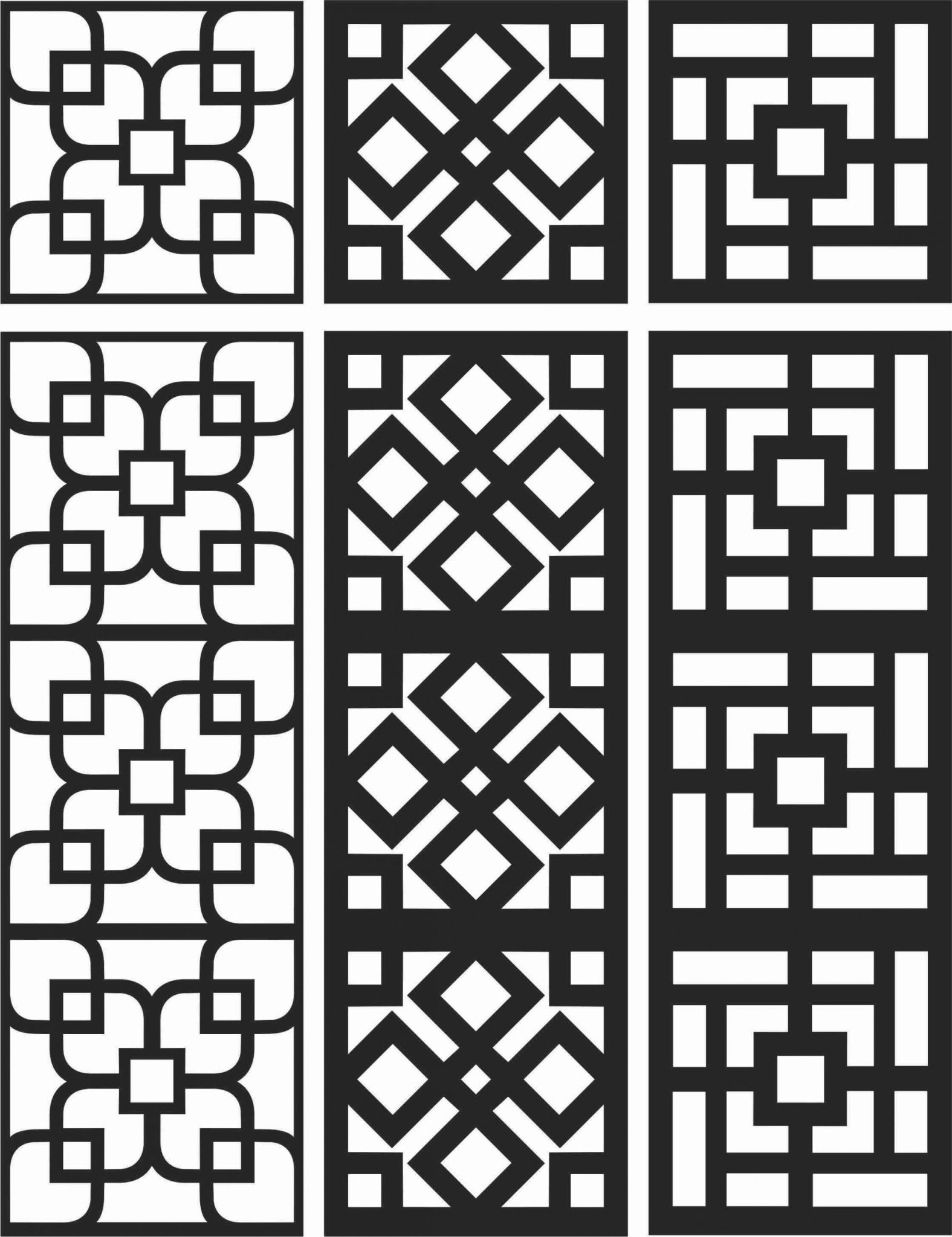 Floral Screen Patterns Design 104 Free DXF File