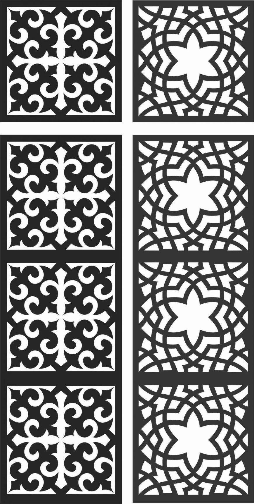 Floral Screen Patterns Design 120 Free DXF File