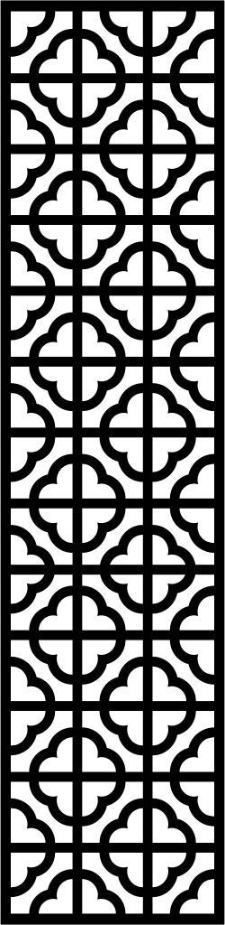 Floral Screen Patterns Design 154 Free DXF File