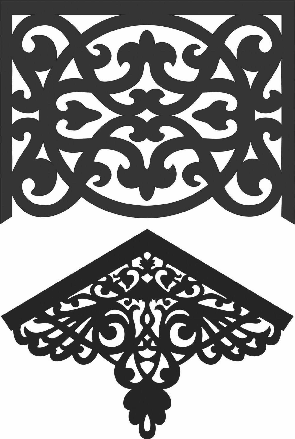 Floral Screen Patterns Design 40 Free DXF File
