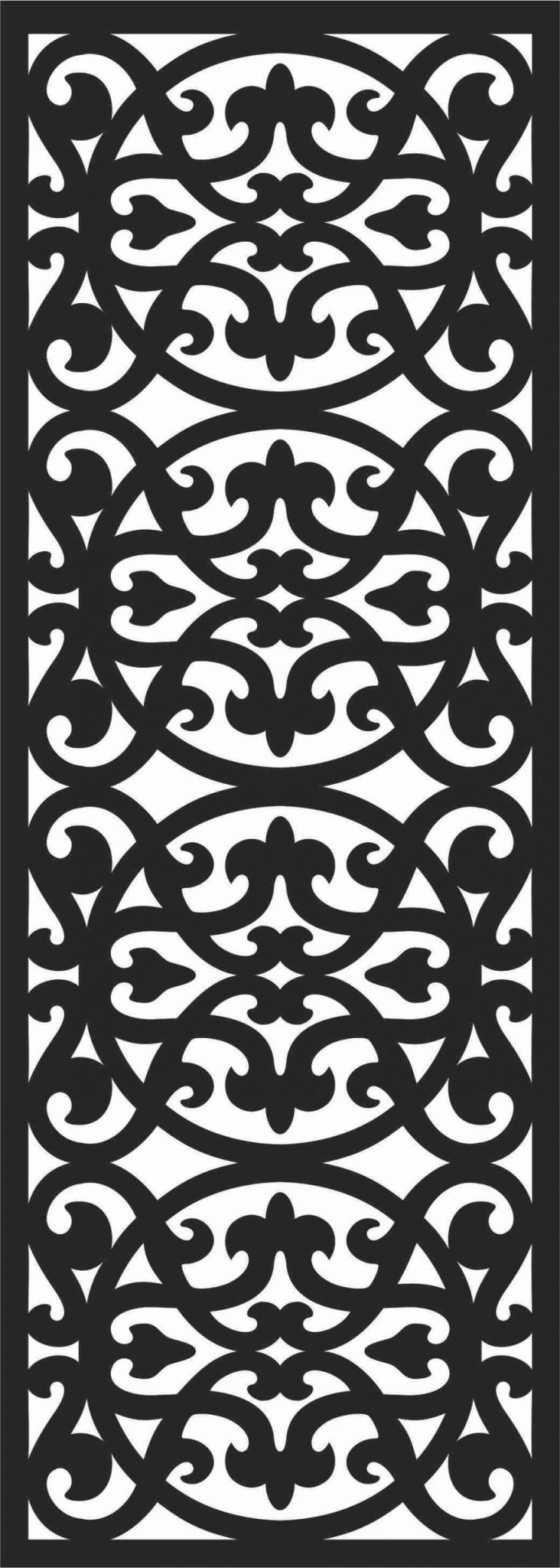 Floral Screen Patterns Design 43 Free DXF File