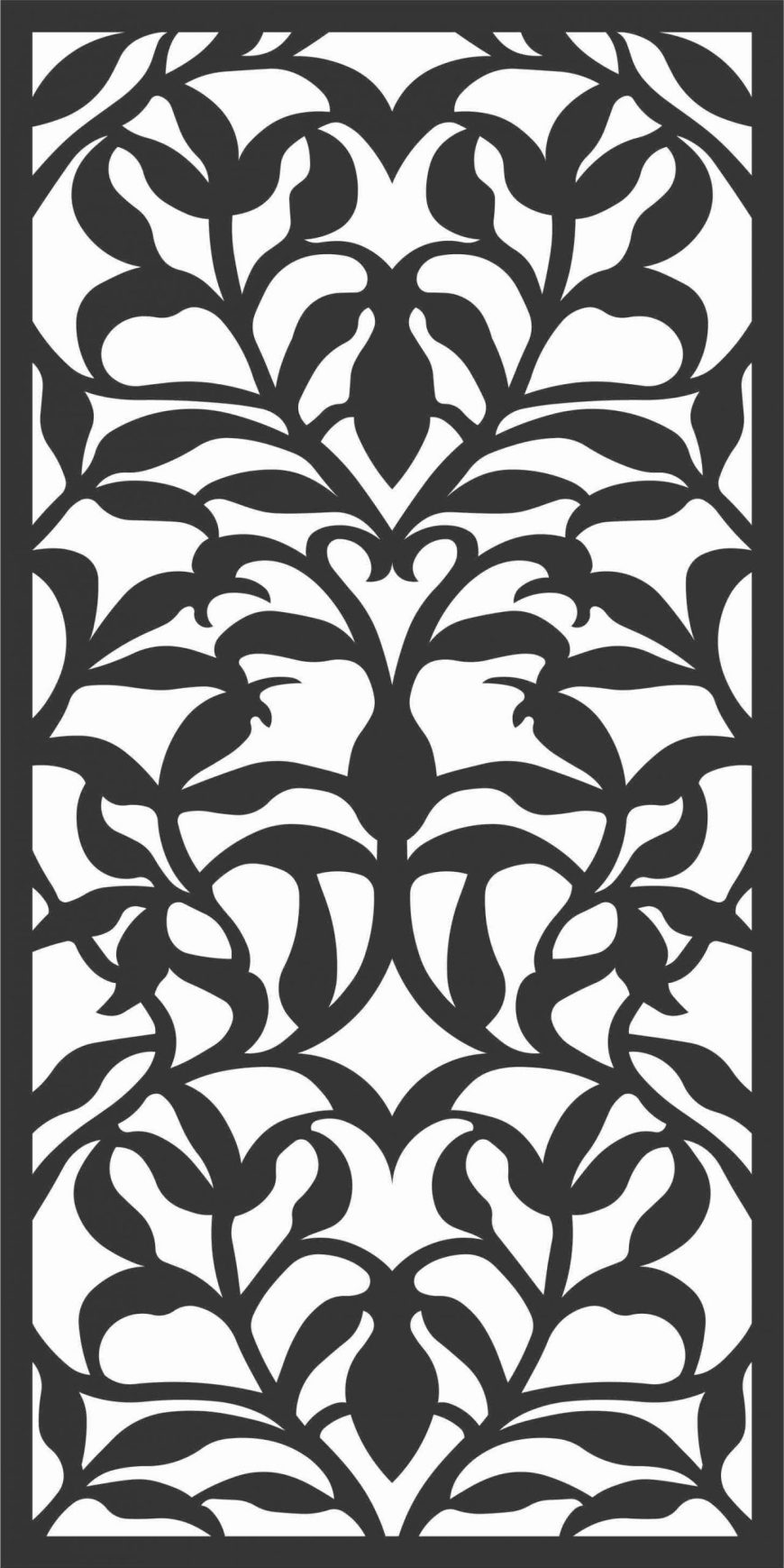 Floral Screen Patterns Design 59 Free DXF File