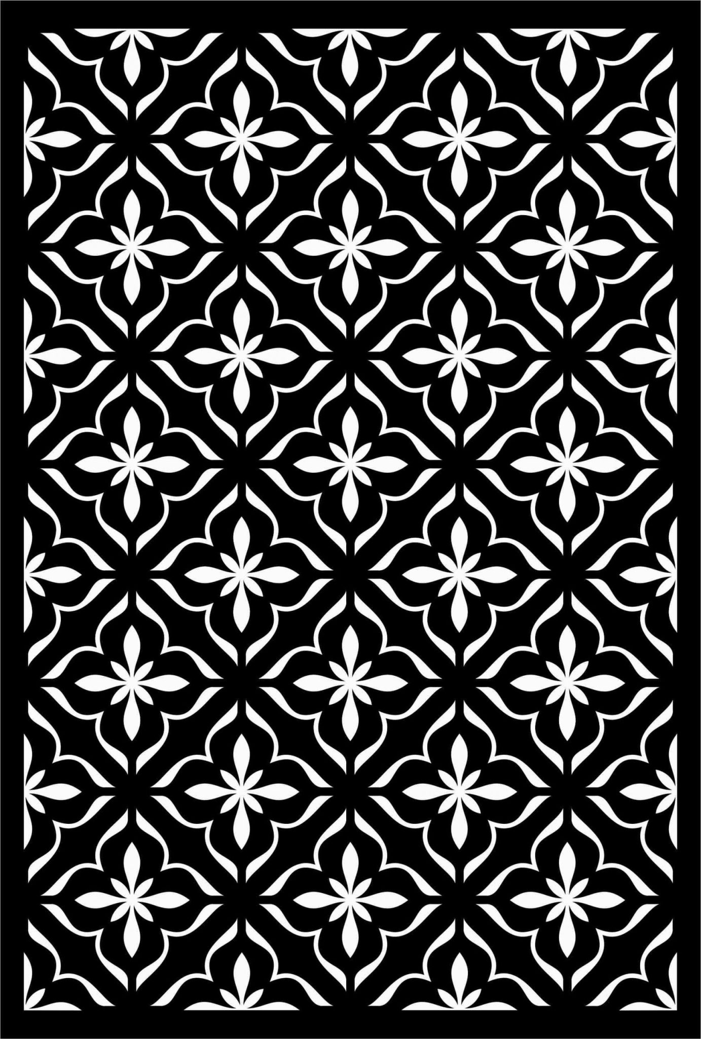 Floral Screen Patterns Design 65 Free DXF File