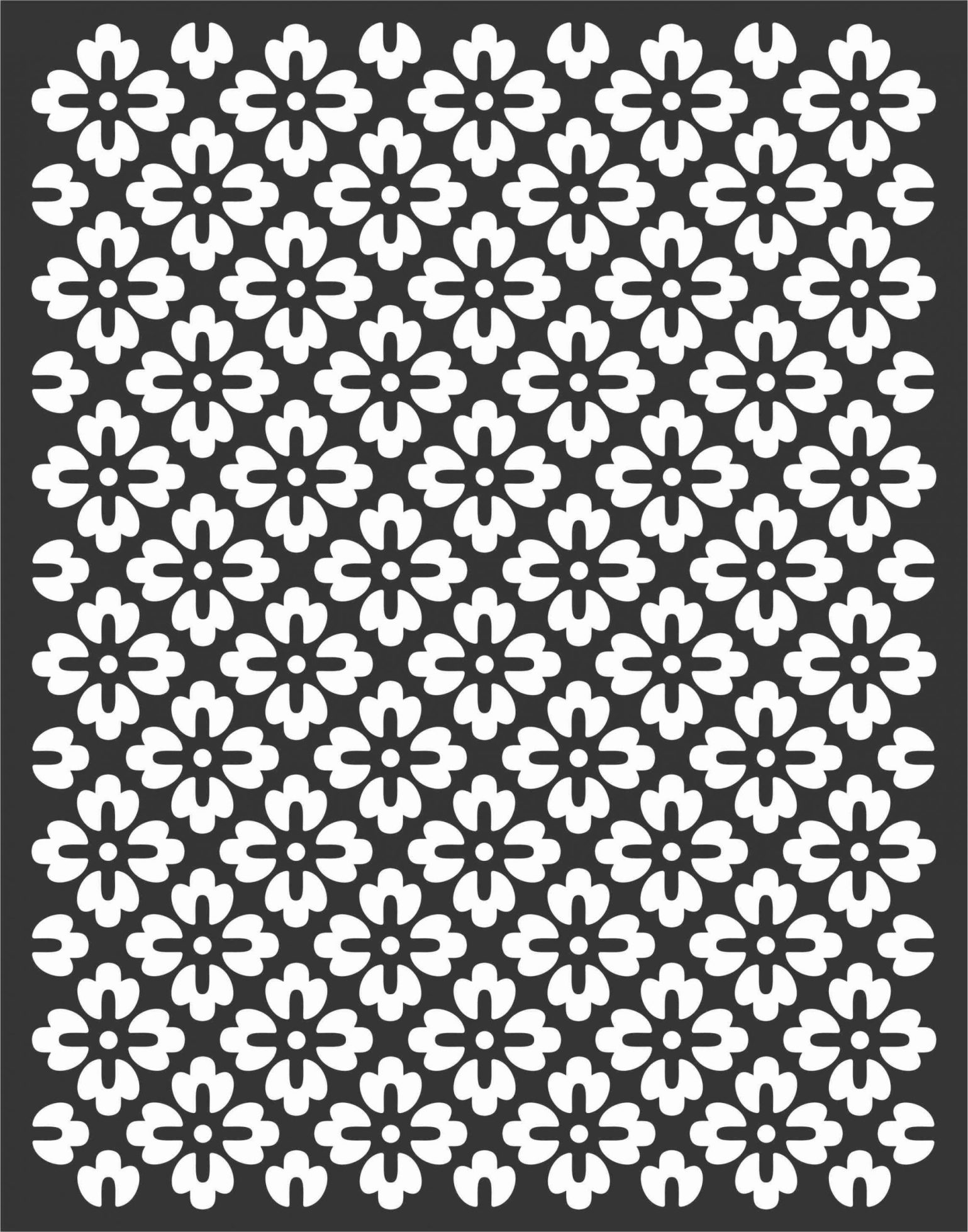 Floral Screen Patterns Design 68 Free DXF File