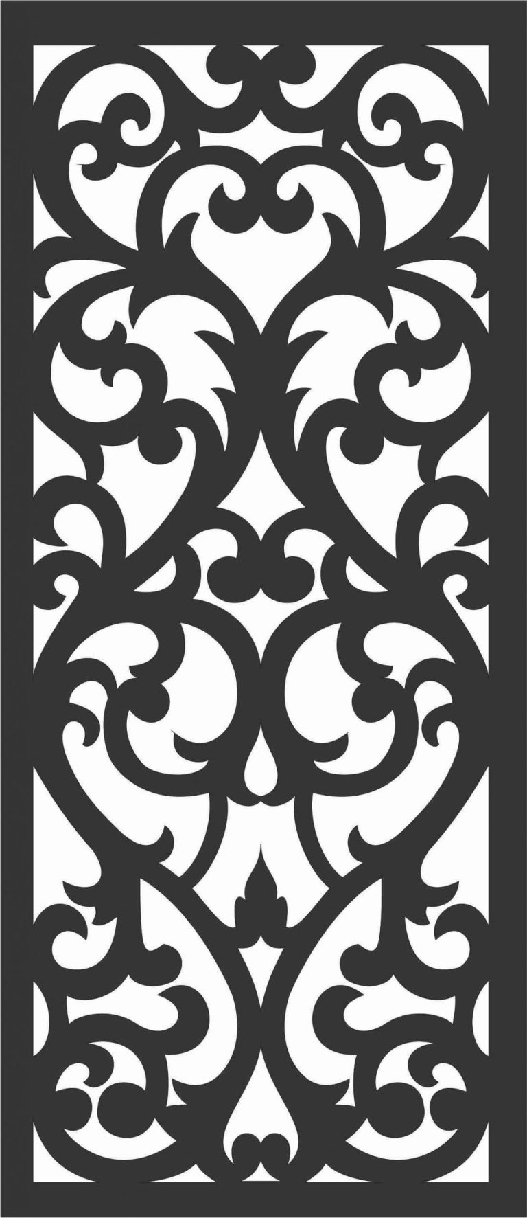 Floral Screen Patterns Design 72 Free DXF File