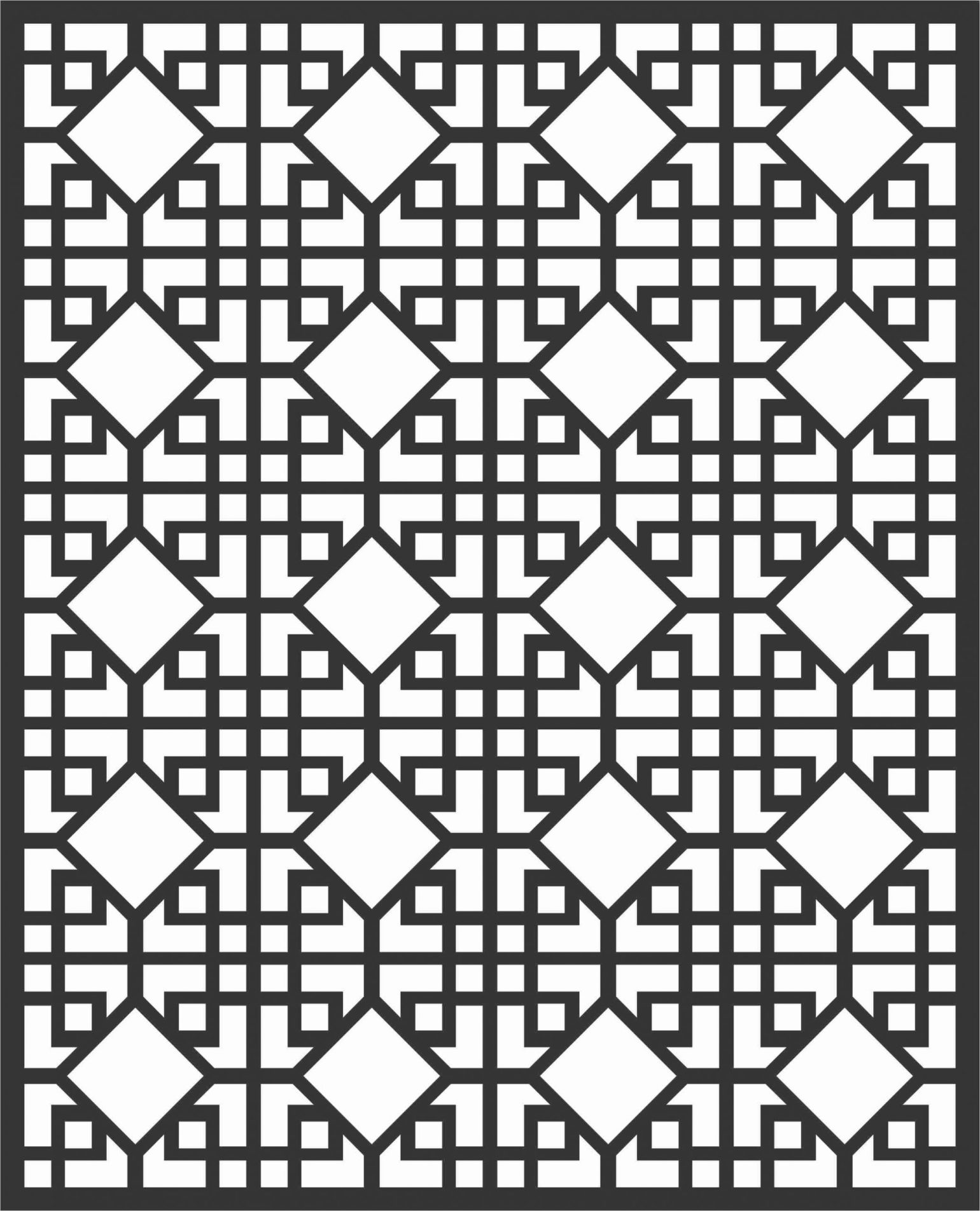 Floral Screen Patterns Design 78 Free DXF File