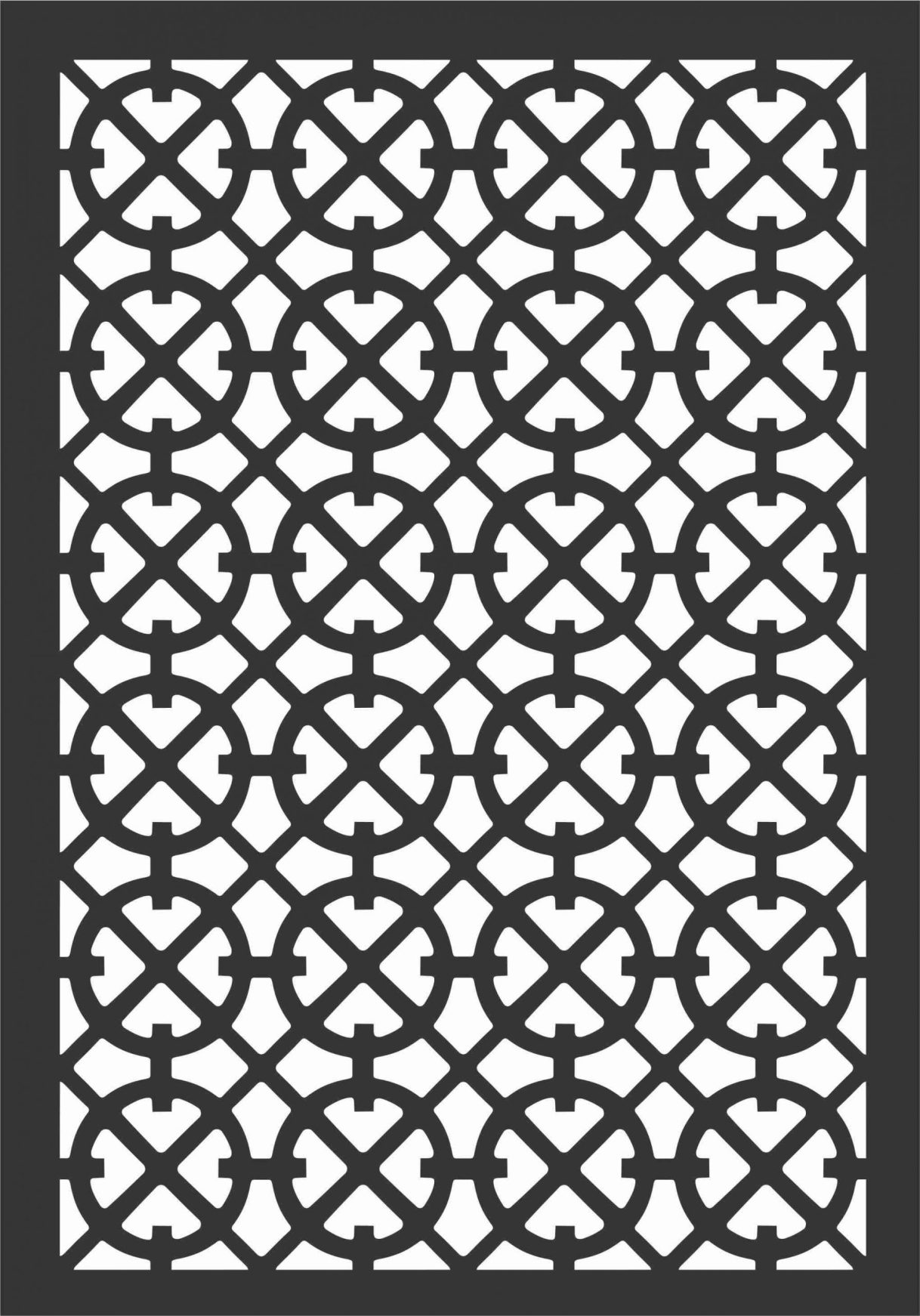 Floral Screen Patterns Design 79 Free DXF File