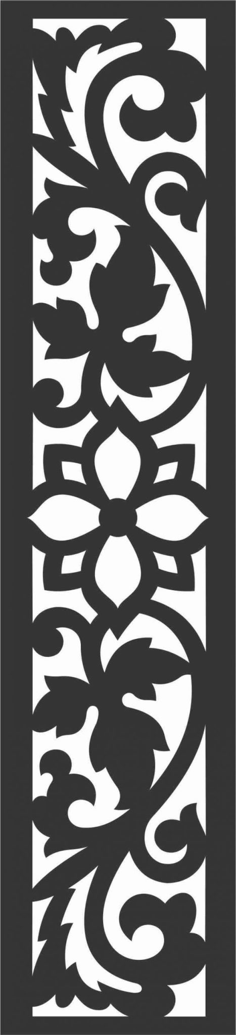 Floral Screen Patterns Design 81 Free DXF File
