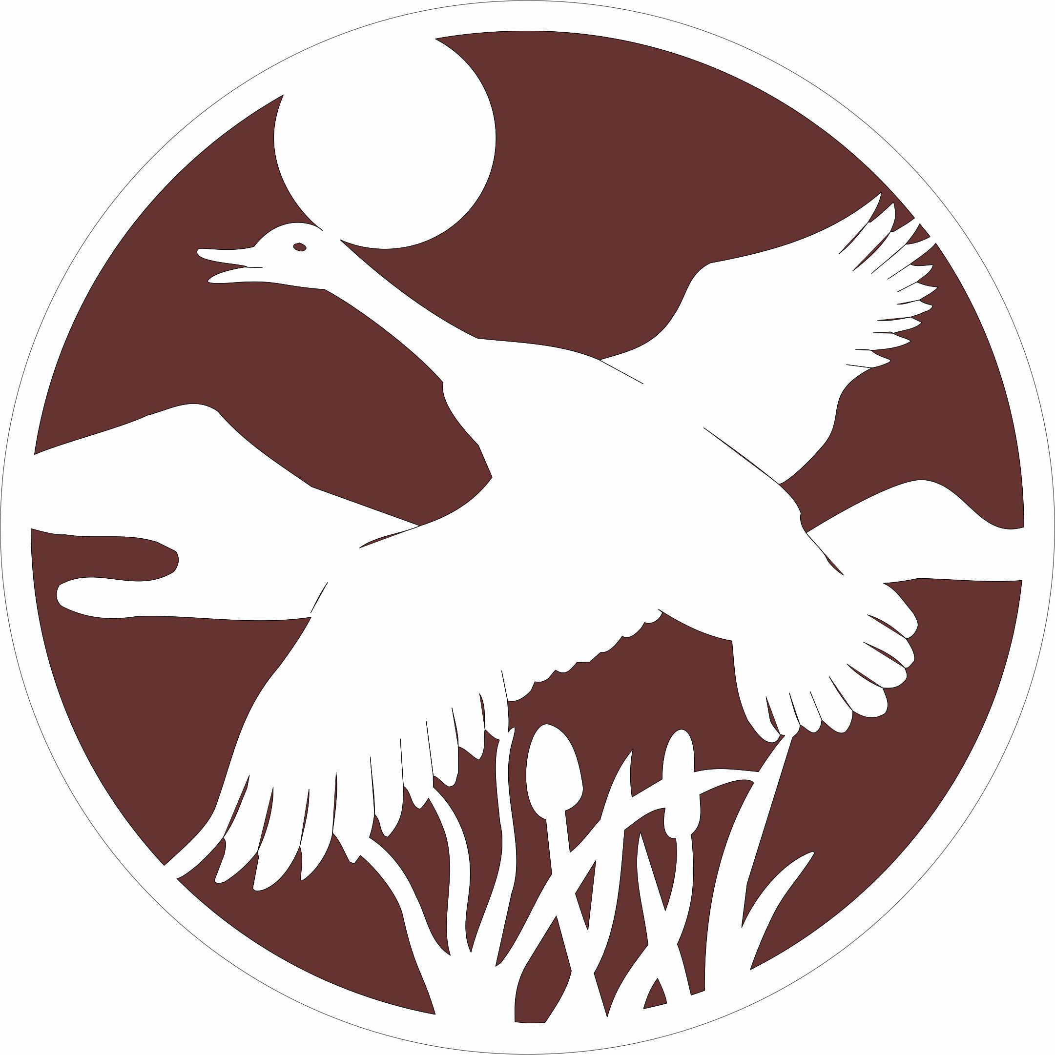 Flying Bird And Moon Circular Design Pattern For Laser Cutting Free DXF File