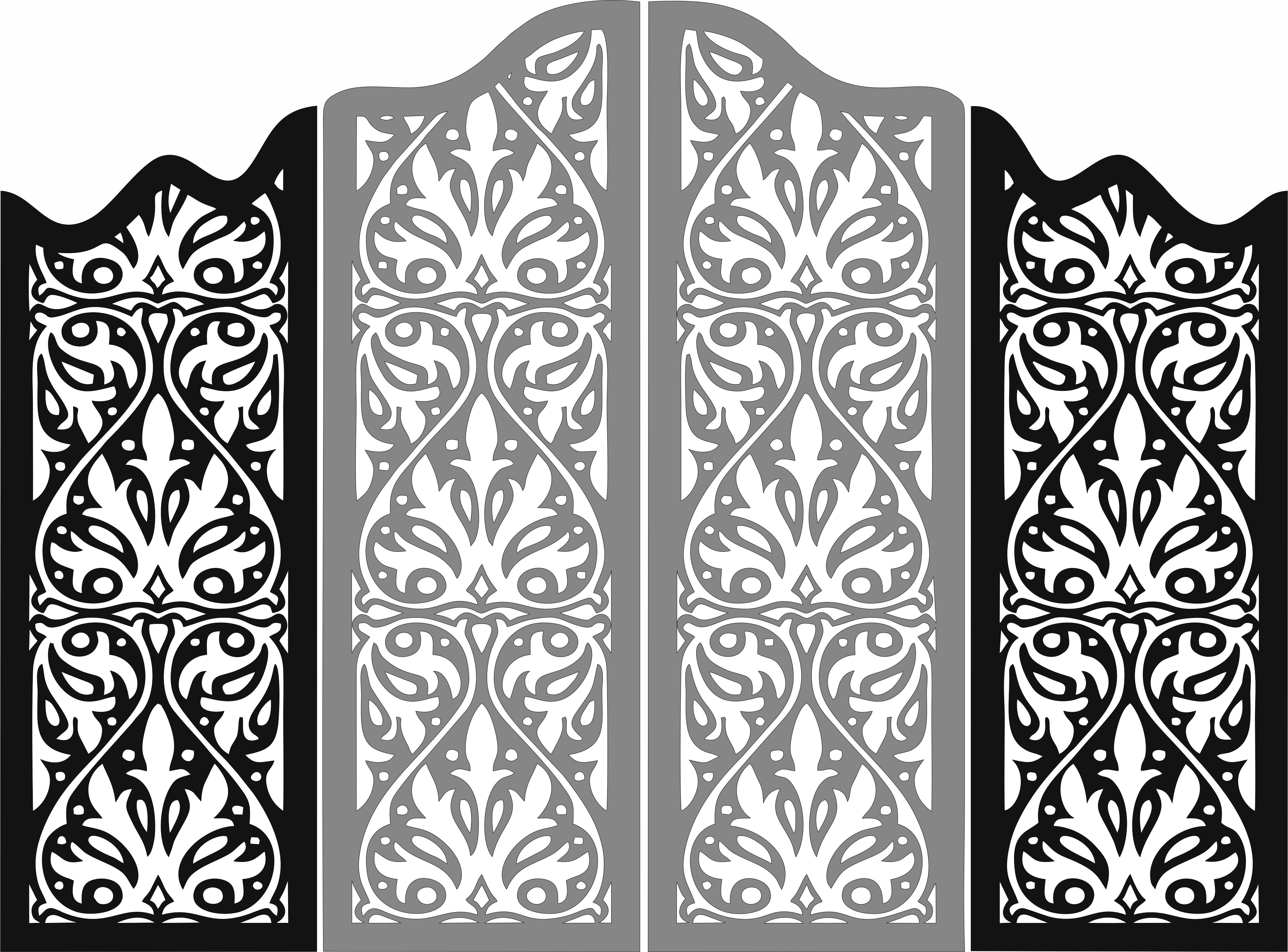 Folding Wooden Screen For Laser Cutting Free DXF File