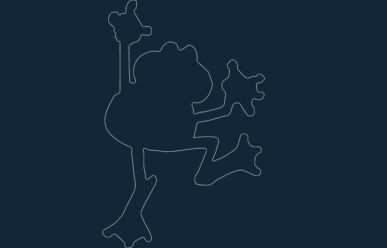 Frog Sketch Free DXF File