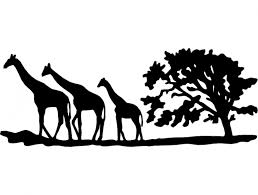 Giraffe Tree Silhouette Free DXF File
