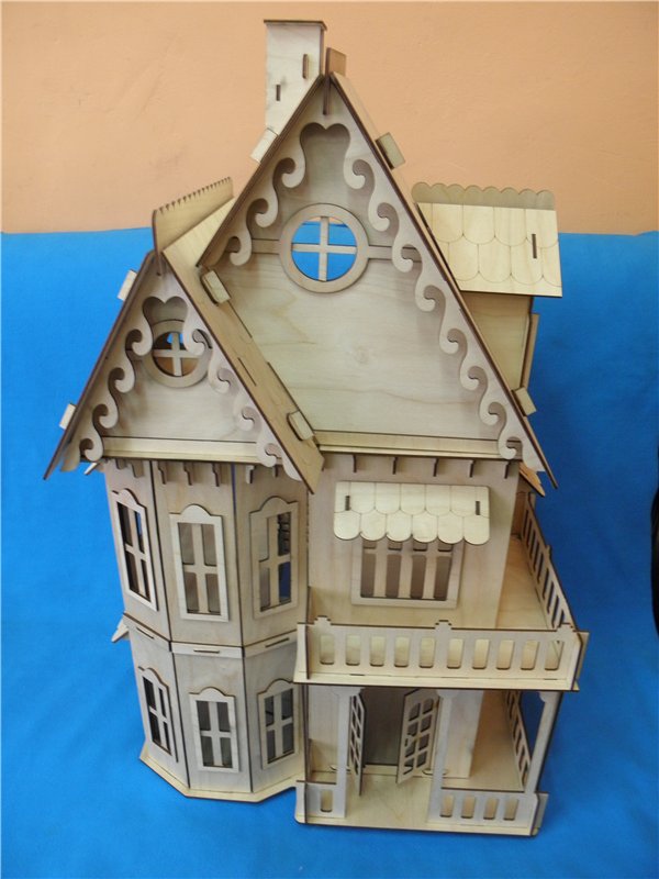 Gothic House Mini Two Floor Dollhouse For Laser Cut Free DXF File