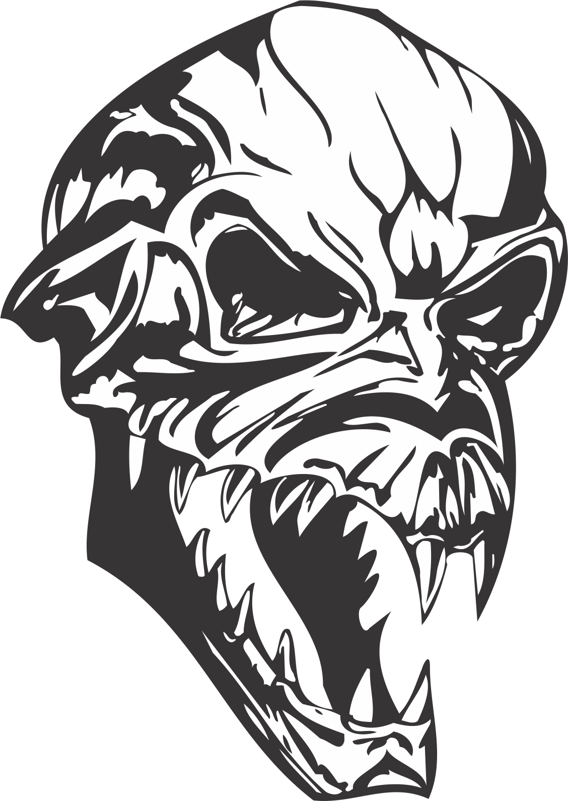 Dangerous Skull Free DXF File