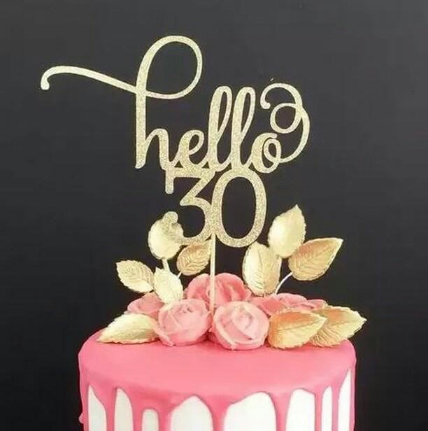 Hello 30 Topper Laser Cut Free Vector File