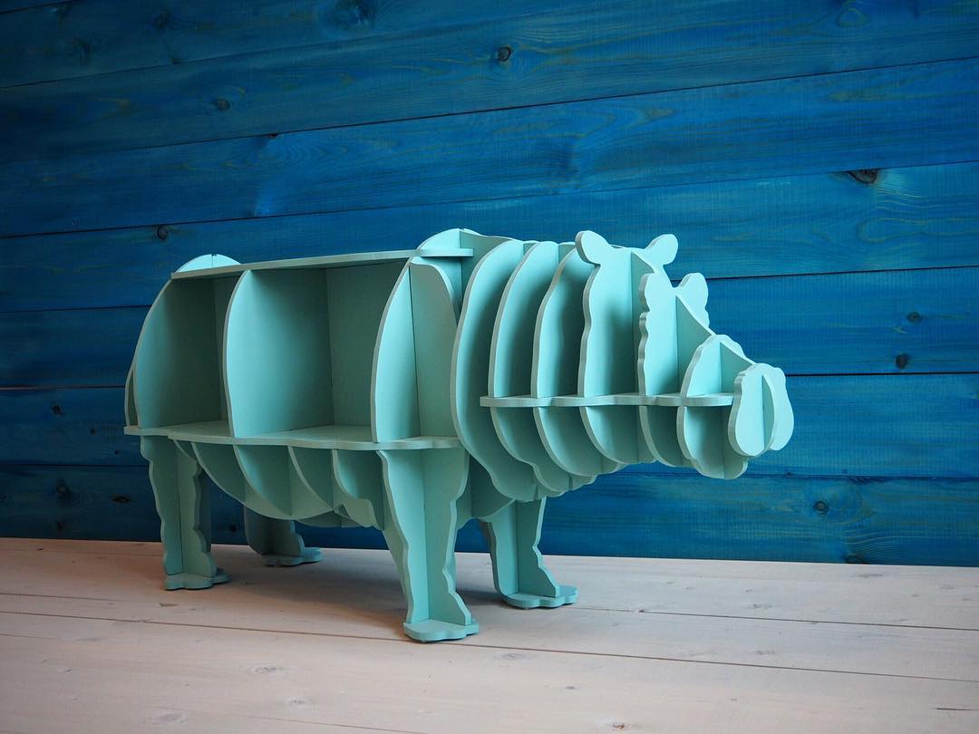 Hippo Shelf For Laser Cutting Free Vector File