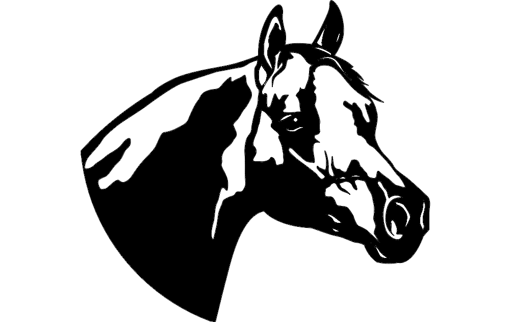 Horse Head Clip Free DXF File