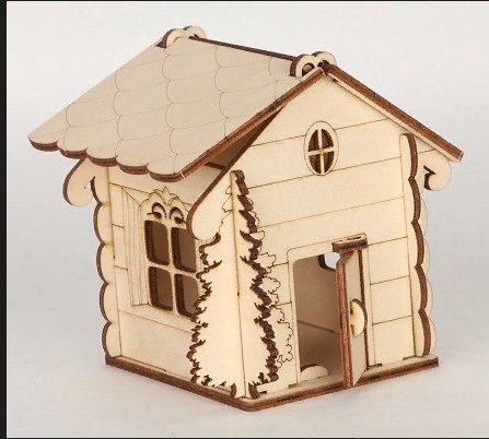 House Shaped Box With Tree For Laser Cut Free Vector File
