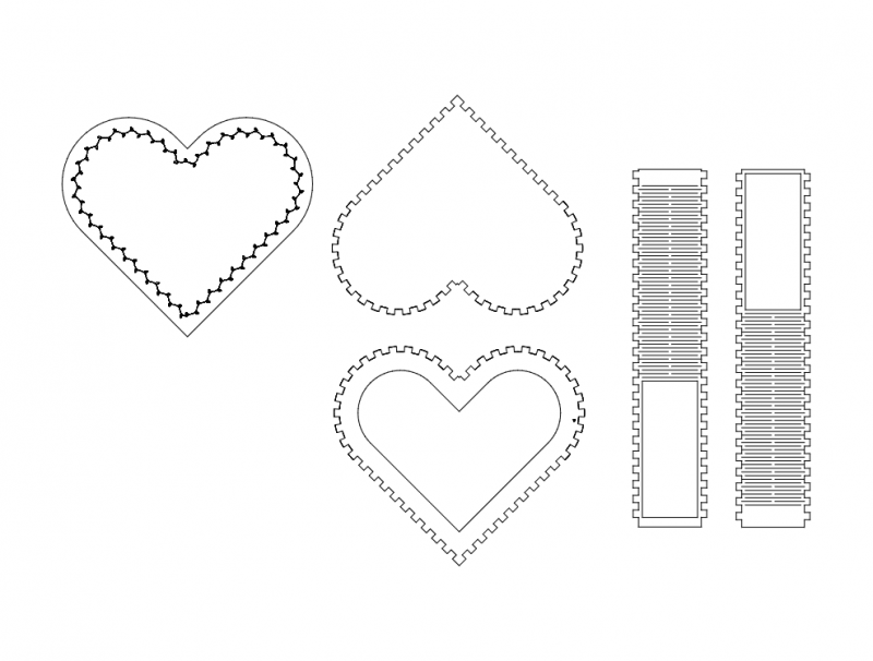 Kalpl Kutu (heart Box) Free DXF File