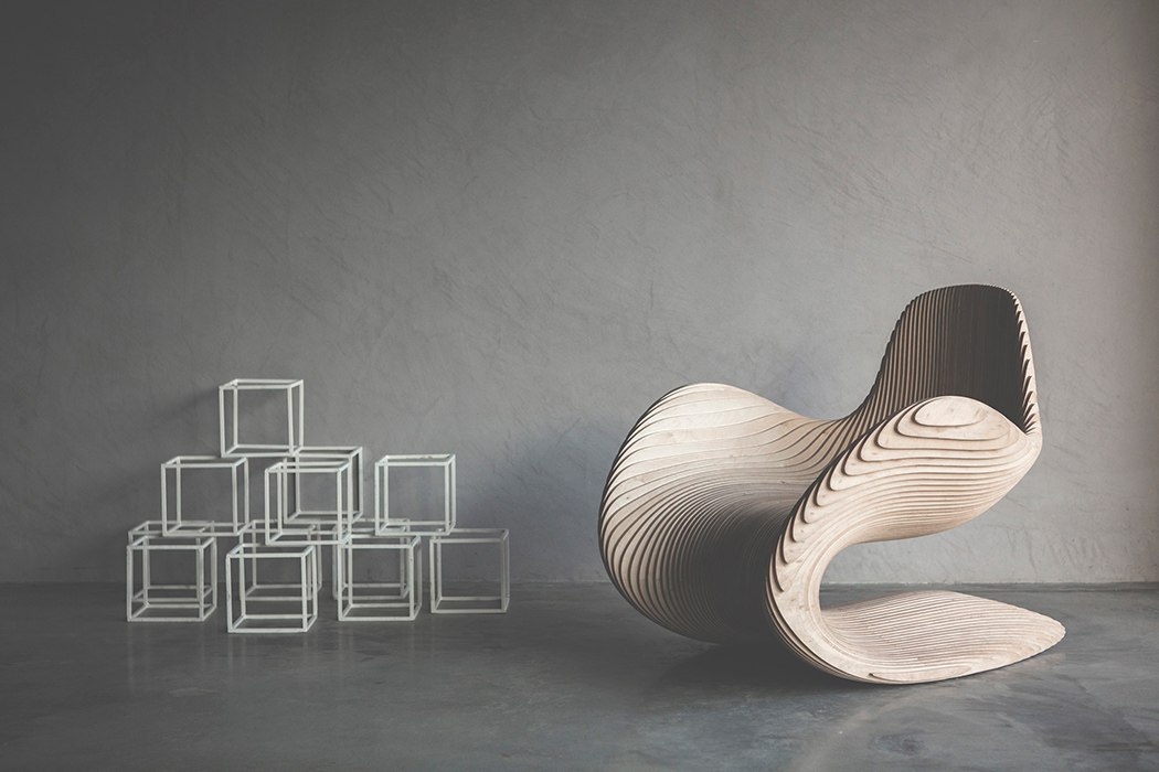 Kreslo Wave For Laser Cut Free Vector File