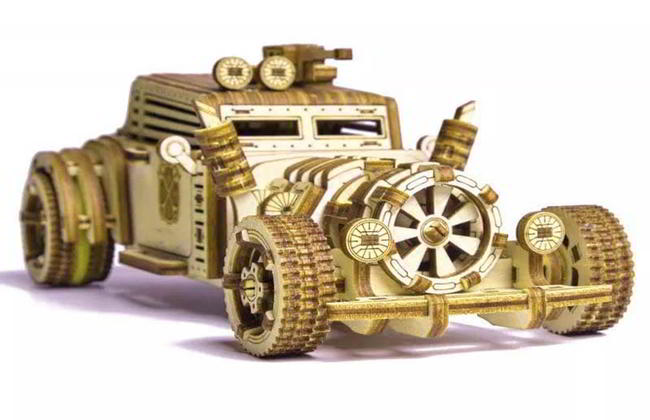 Laser Cut 3d Mechanical Car Model Kit Puzzle Toy Free Vector File