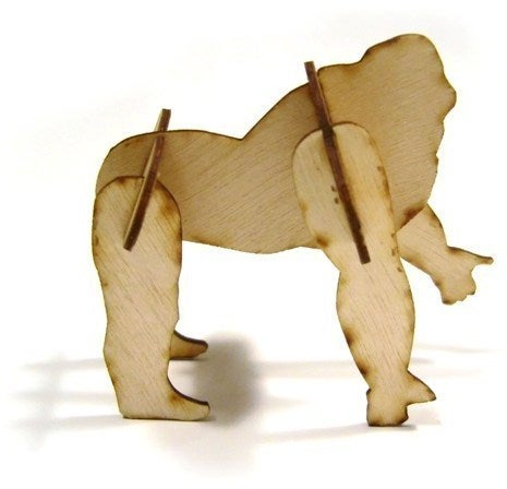 Laser Cut 3d Puzzle Gorilla 1mm Plywood Free DXF File