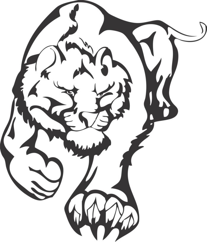 Laser Cut Animal Lion Silhouette Free DXF File