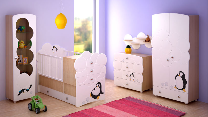 Laser Cut Baby Bed And Wardrobe Model Free Vector File