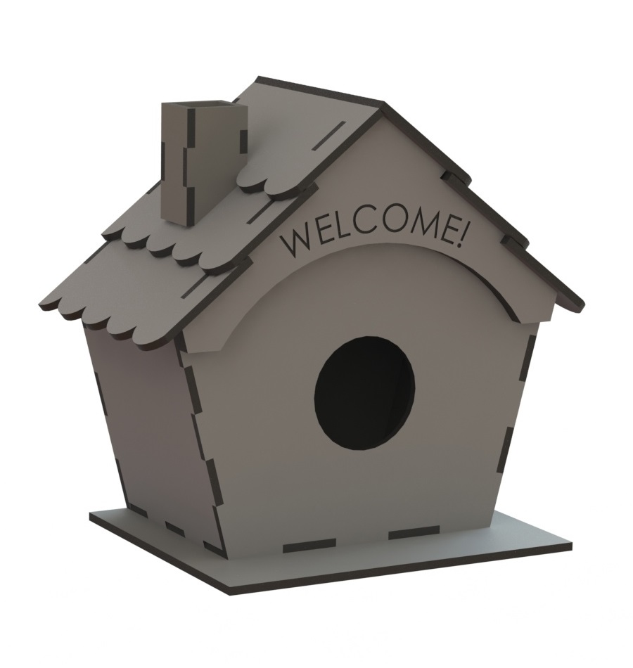 Laser Cut Bird Nest Box Free DXF File