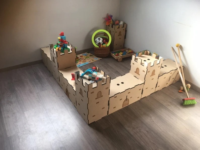 Laser Cut Castle Toy Storage Box Free Vector File