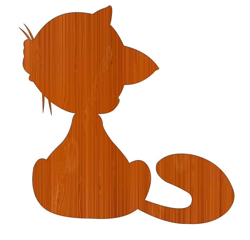 Laser Cut Cat Unfinished Design Free Vector File