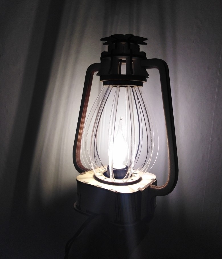 Laser Cut Classic Lantern Nightlight Table Lamp Free Vector File