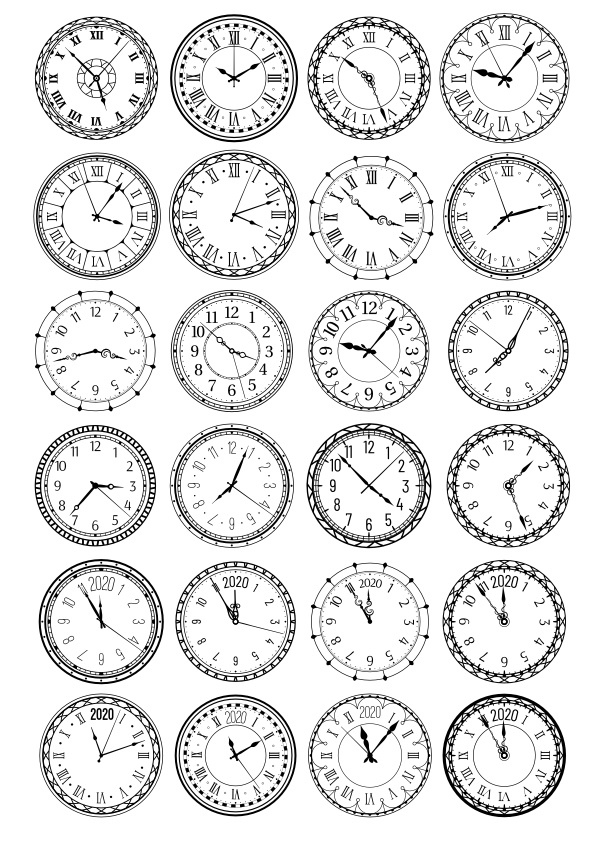 Laser Cut Clocks Vector Set Free Vector File