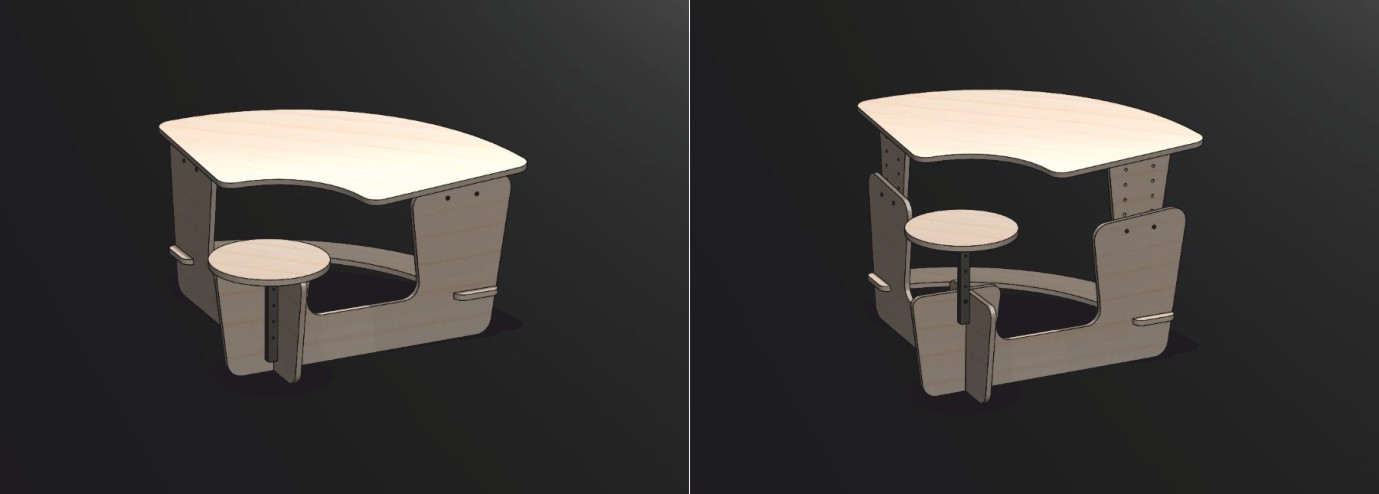 Laser Cut Cnc Kid Table And Chair Free Vector File