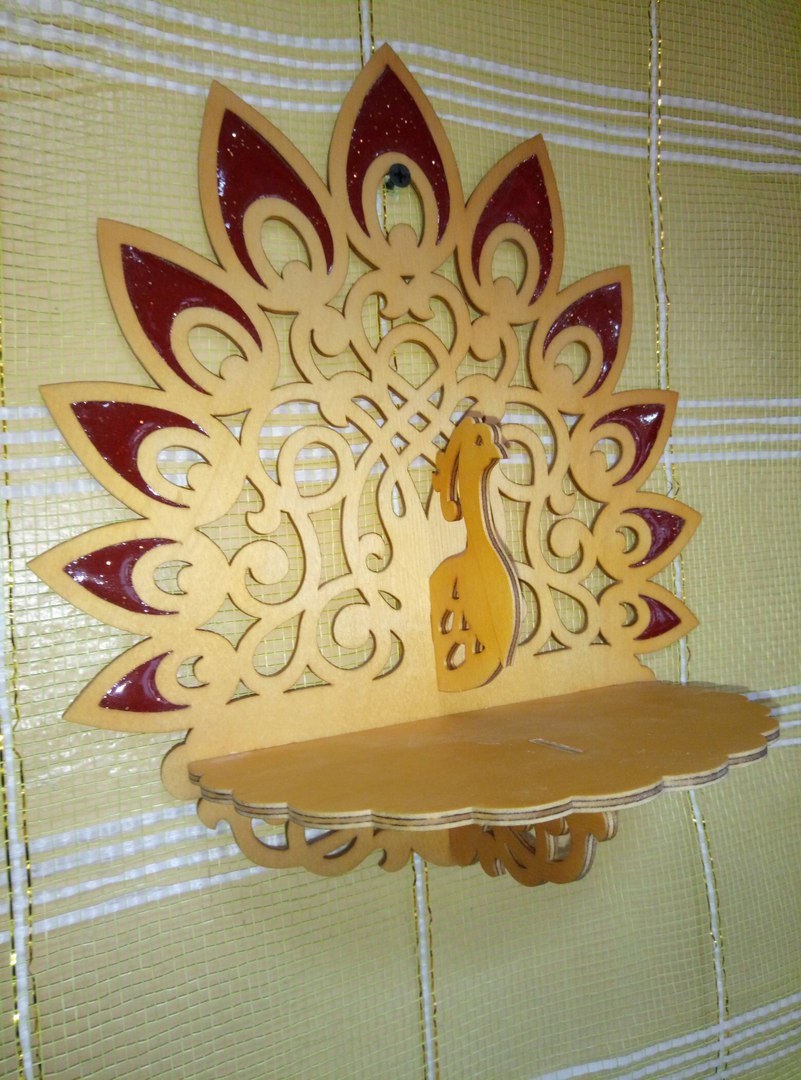 Laser Cut Cnc Project Peacock Rack Free DXF File