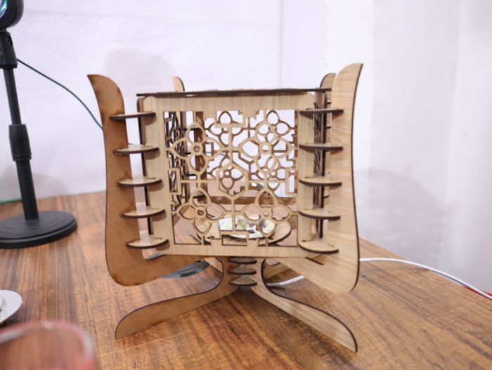 Laser Cut Contemporary Wooden Table Lamp 3mm Free DXF File