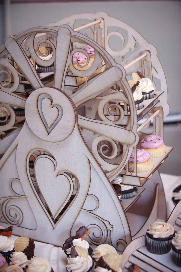 Laser Cut Cupcake Ferris Wheel Free Vector File