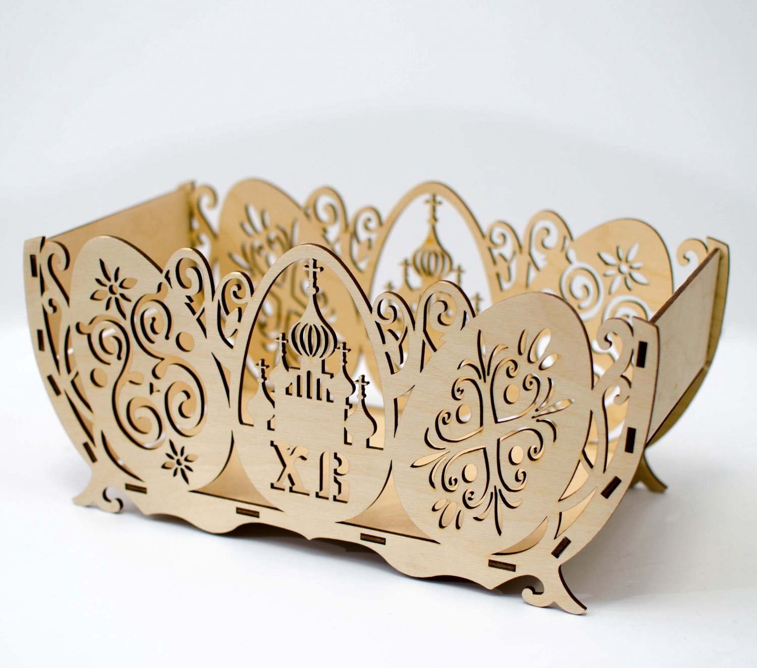 Laser Cut Decorative Easter Basket Easter Egg Bowl Free Vector File