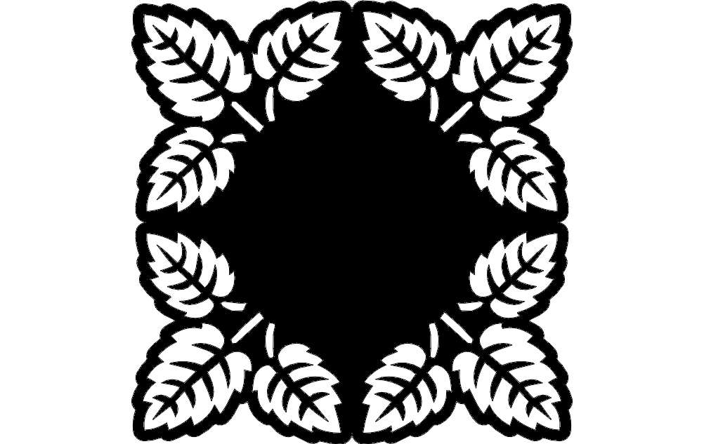 Laser Cut Decorative Grille Pattern Tree Leaf Pattern Free DXF File