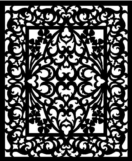 Laser Cut Decorative Pattern Panel Screen Free DXF File