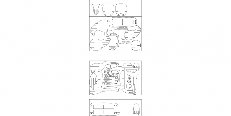 Laser Cut Deer Table Free DXF File