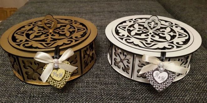 Laser Cut Design Round Box Free Vector File