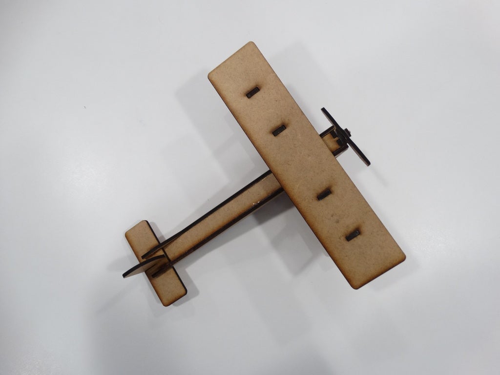 Laser Cut Double Wing Airplane 3mm Free DXF File