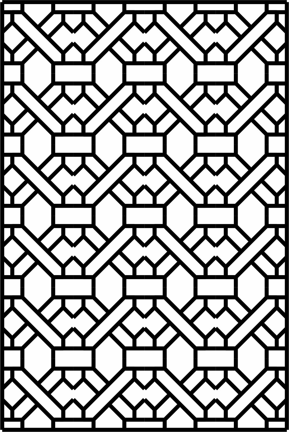 Laser Cut Drawing Room Lattice Separator Seamless Design Free DXF File