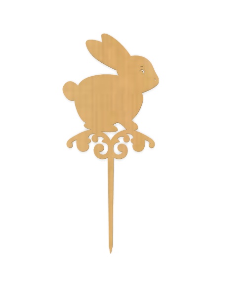 Laser Cut Easter Bunny Topper Plywood Free Vector File